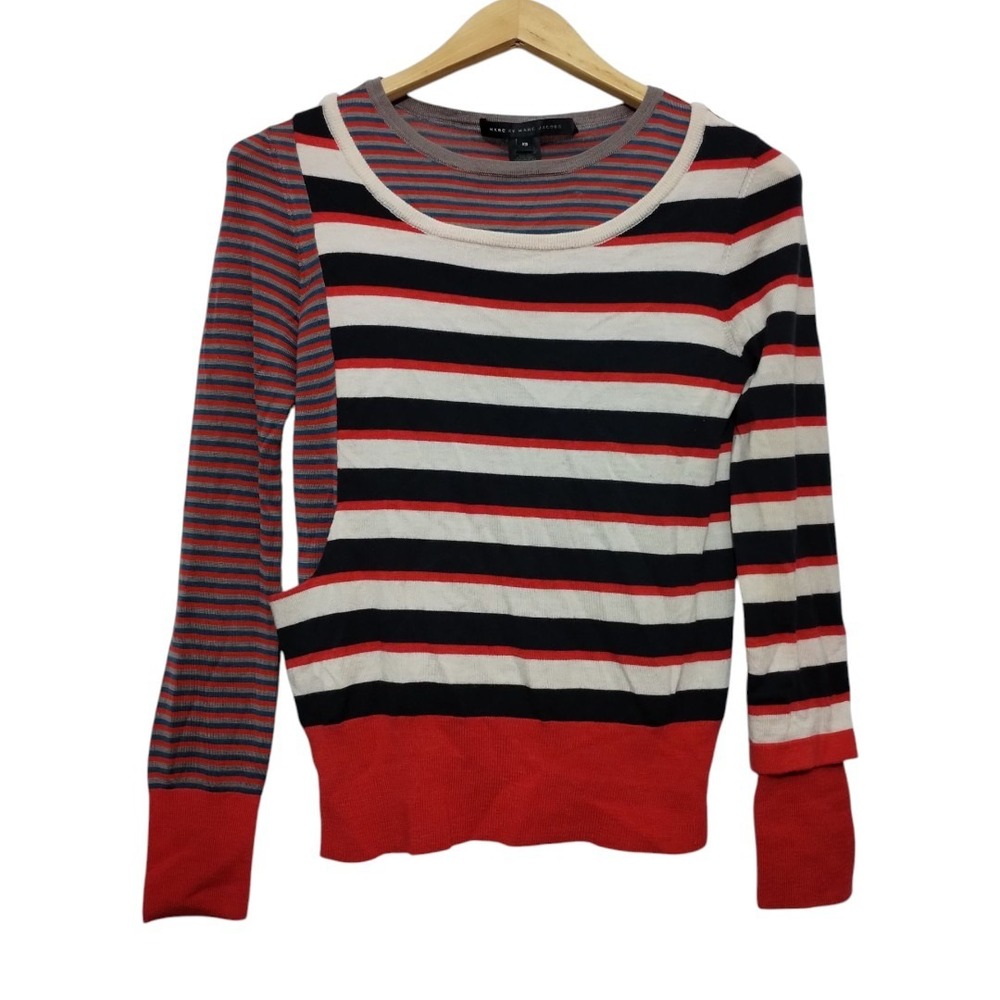Marc By Marc‎ Jacobs Women's XS Merino Wool Striped Sweater Casual Classic